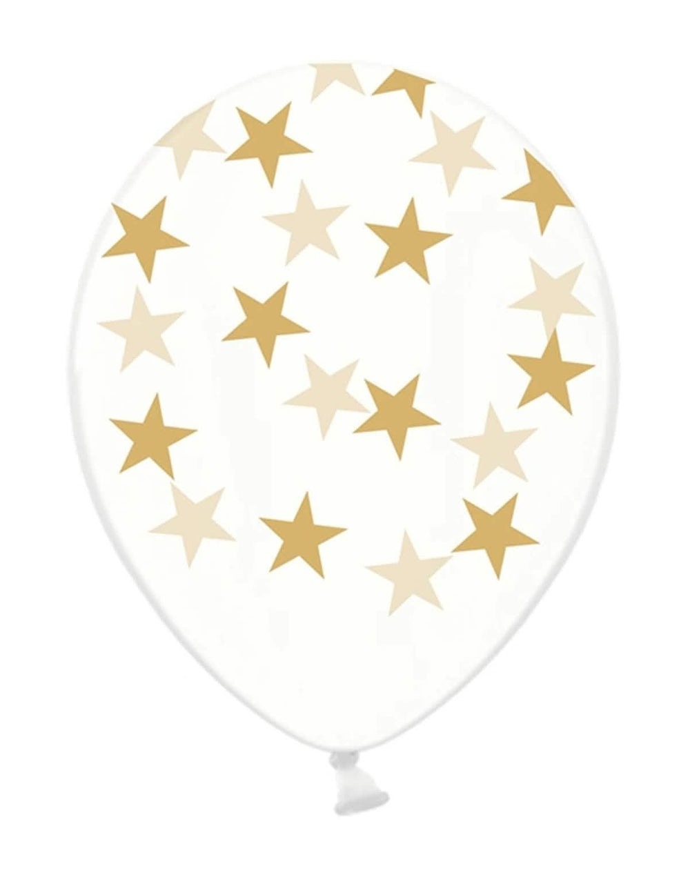Ballons en latex étoiles dorées transparents