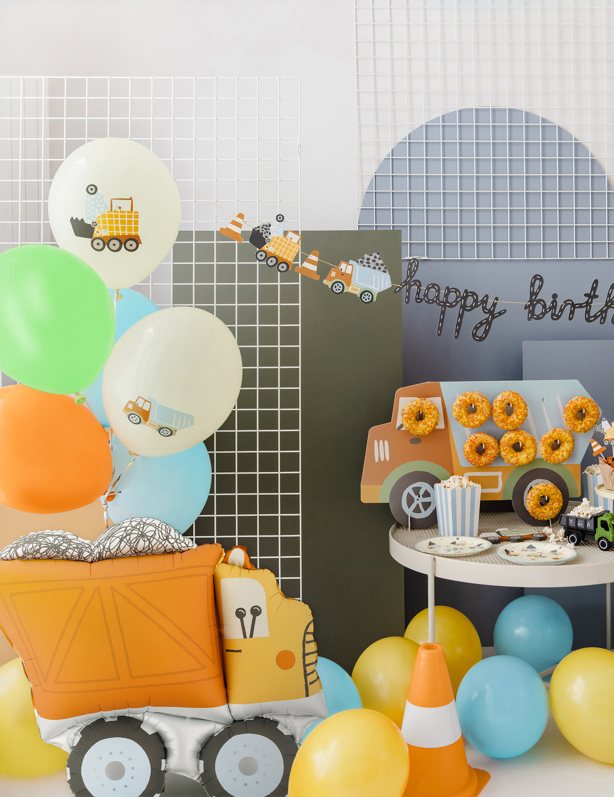 6er Set Latexballons Baustelle & Baufahrzeuge 30 cm