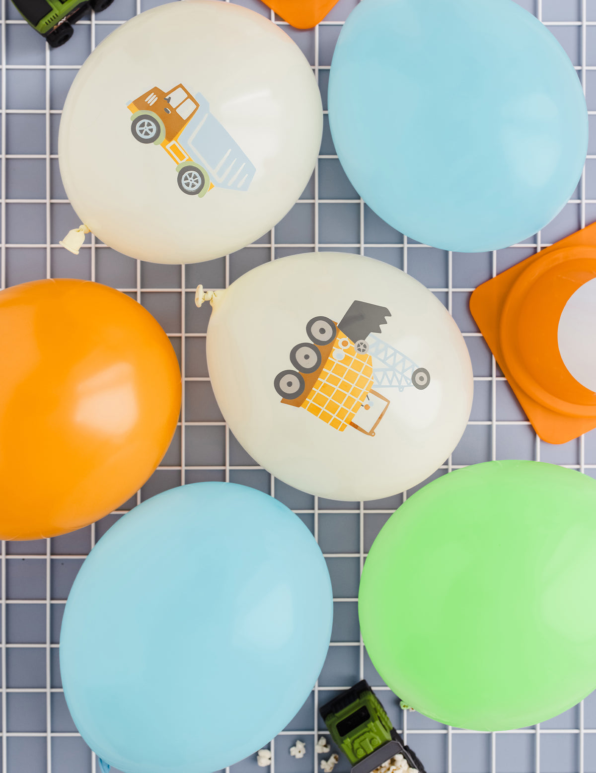 6er Set Latexballons Baustelle & Baufahrzeuge 30 cm