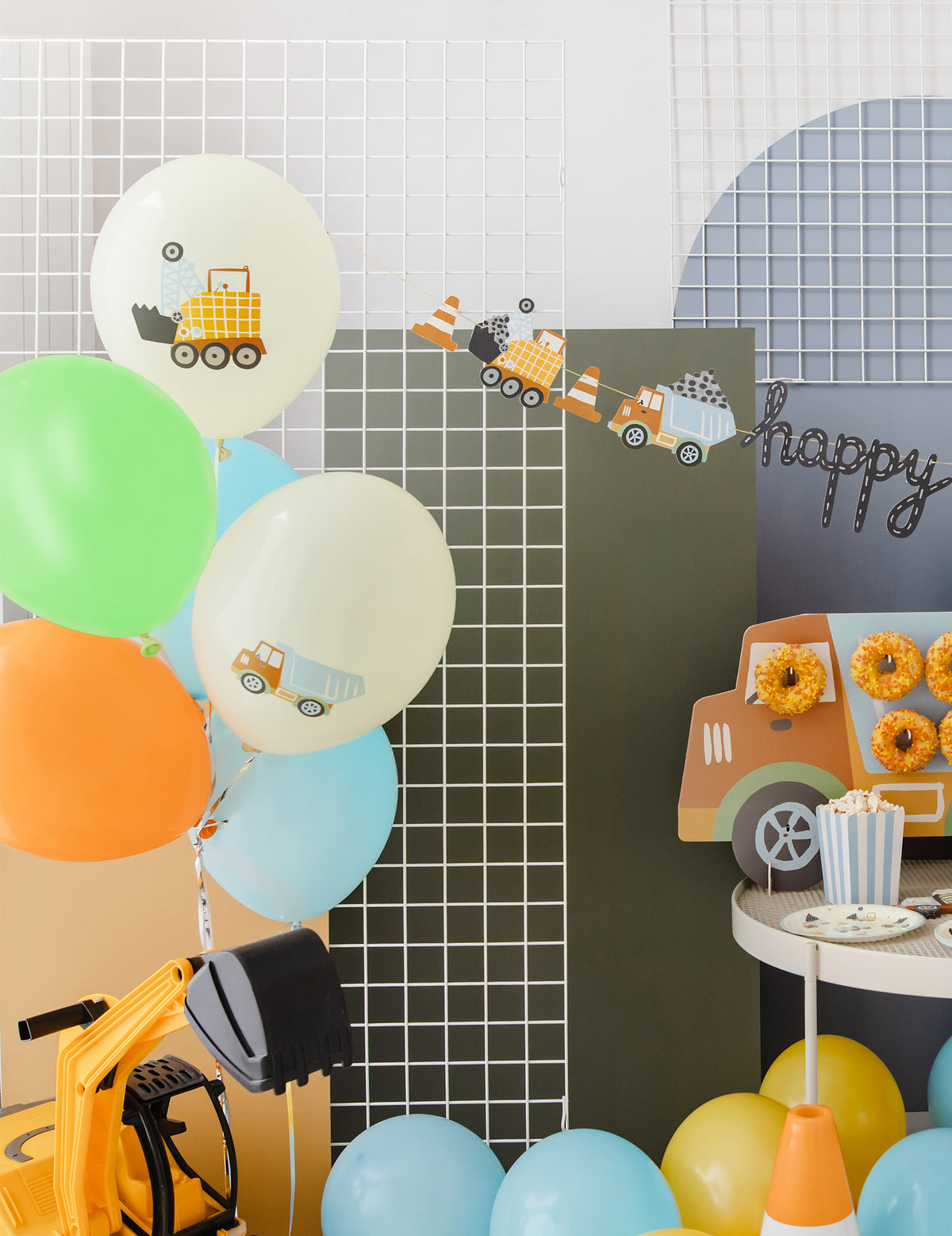 6er Set Latexballons Baustelle & Baufahrzeuge 30 cm