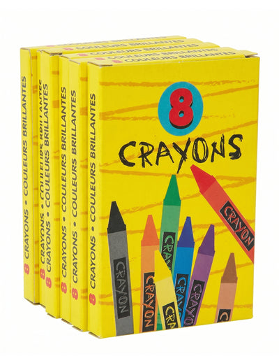 6 boîtes de crayons de couleur 8,8 cm pour anniversaire