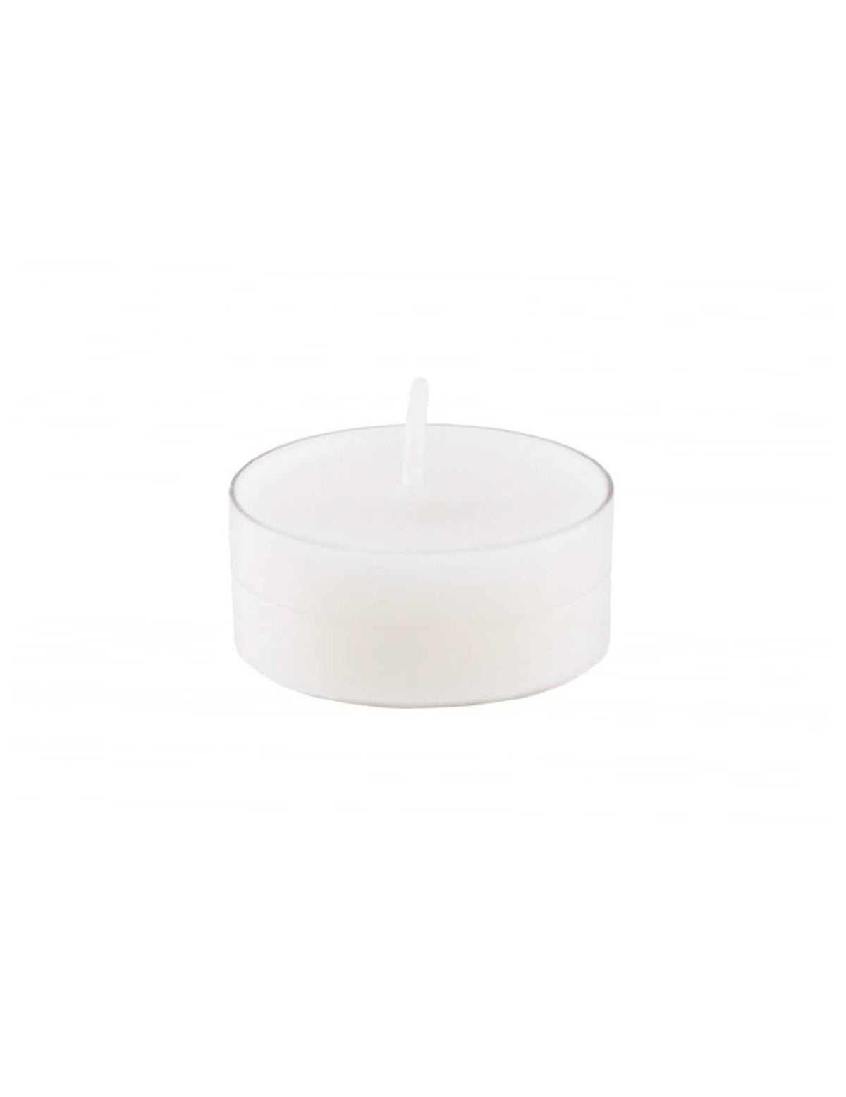 Bougies chauffe-plats blanches avec support transparent