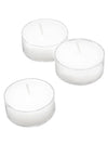 Bougies chauffe-plats blanches avec support transparent