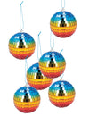 6 Regenbogen Discokugeln 8 cm