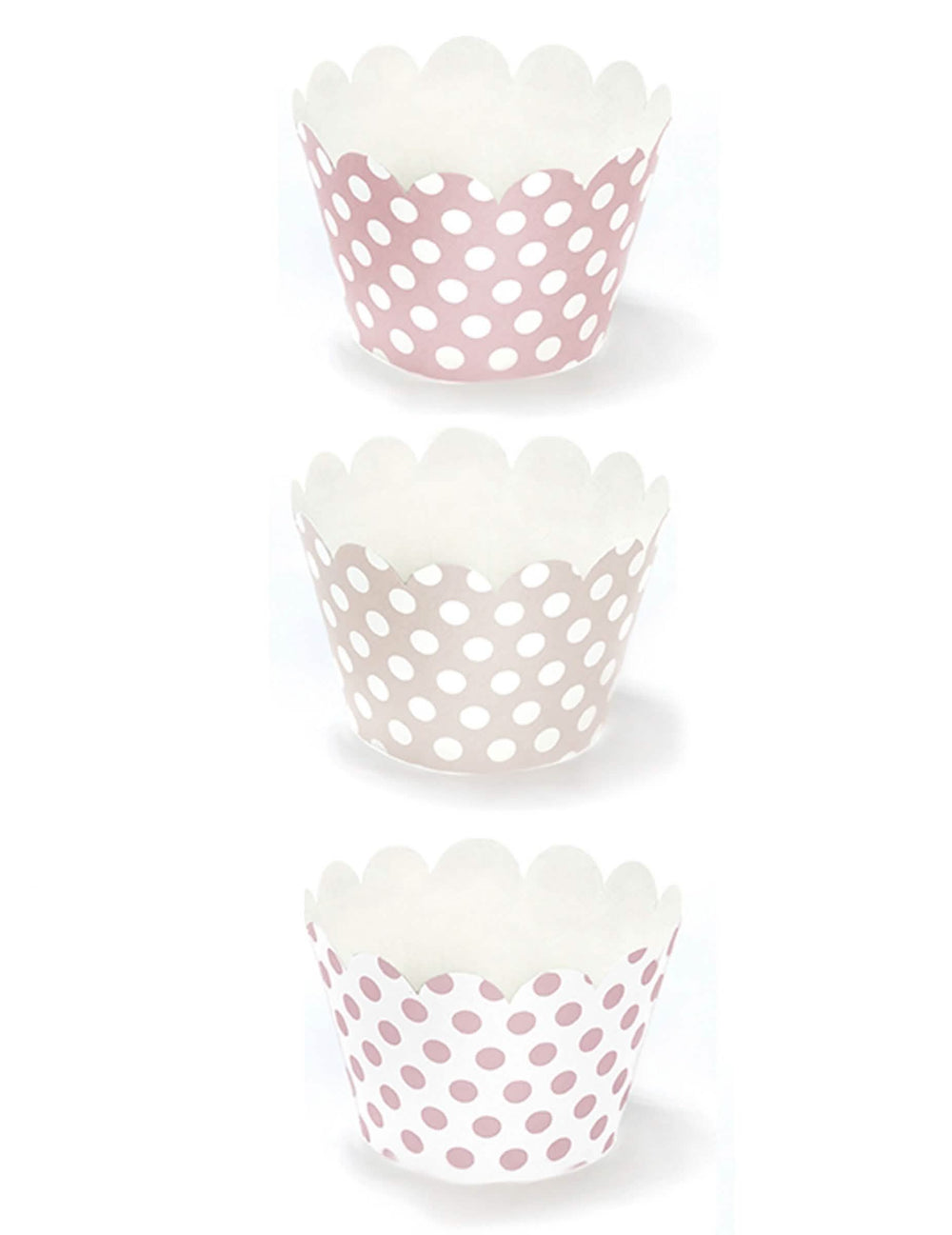 Habillages à cupcake à petits pois rose poudré en carton