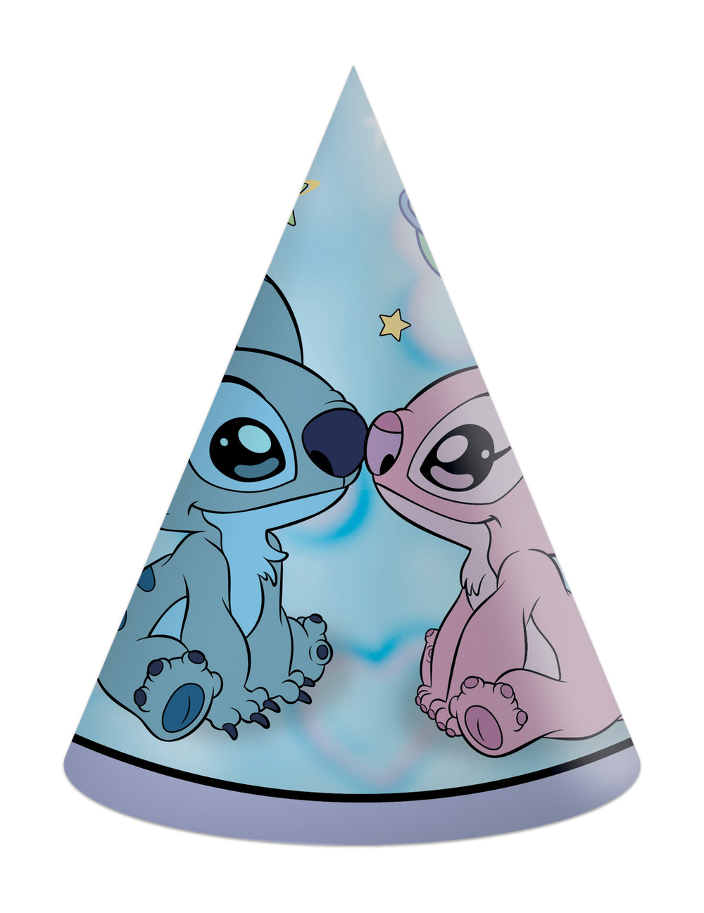 Chapeaux de fête Angel et Stitch pour enfant bleu ciel