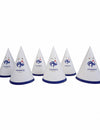 Lot de 6 chapeaux de fête FFF pour supporter blancs et bleus