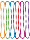 6 transparente, bunte Plastikperlenketten