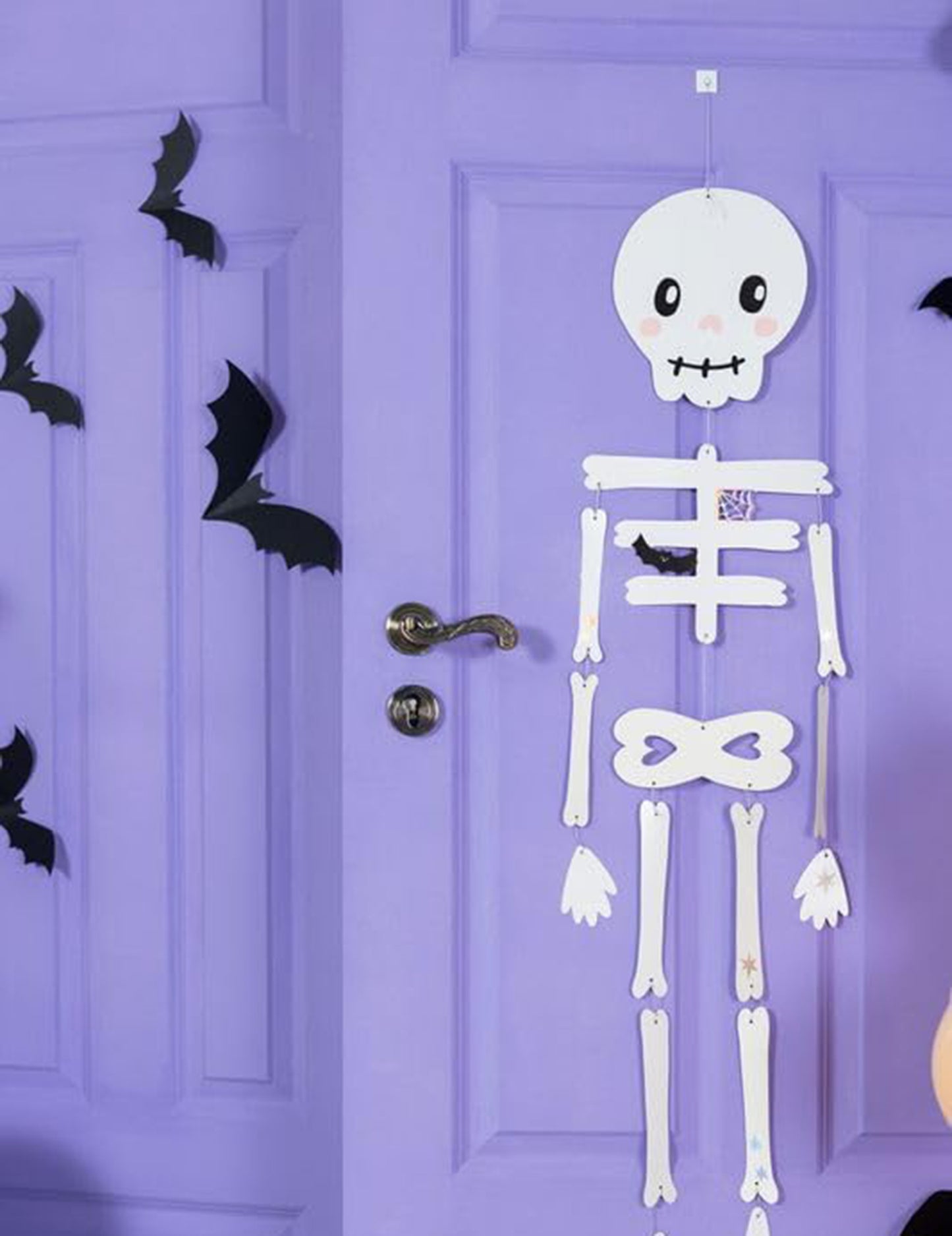3 Décorations en papier chauve-souris noires