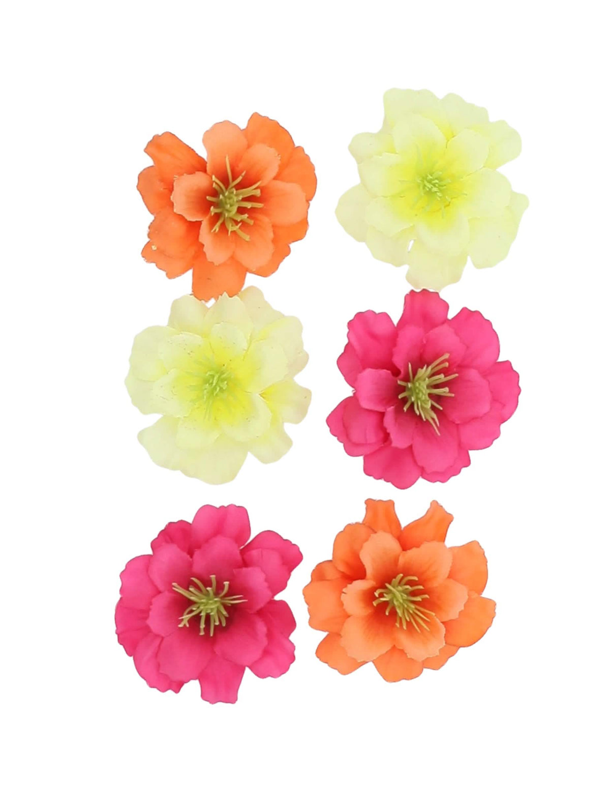Fleurs de cerisier adhésives pour fête rose orange et jaune