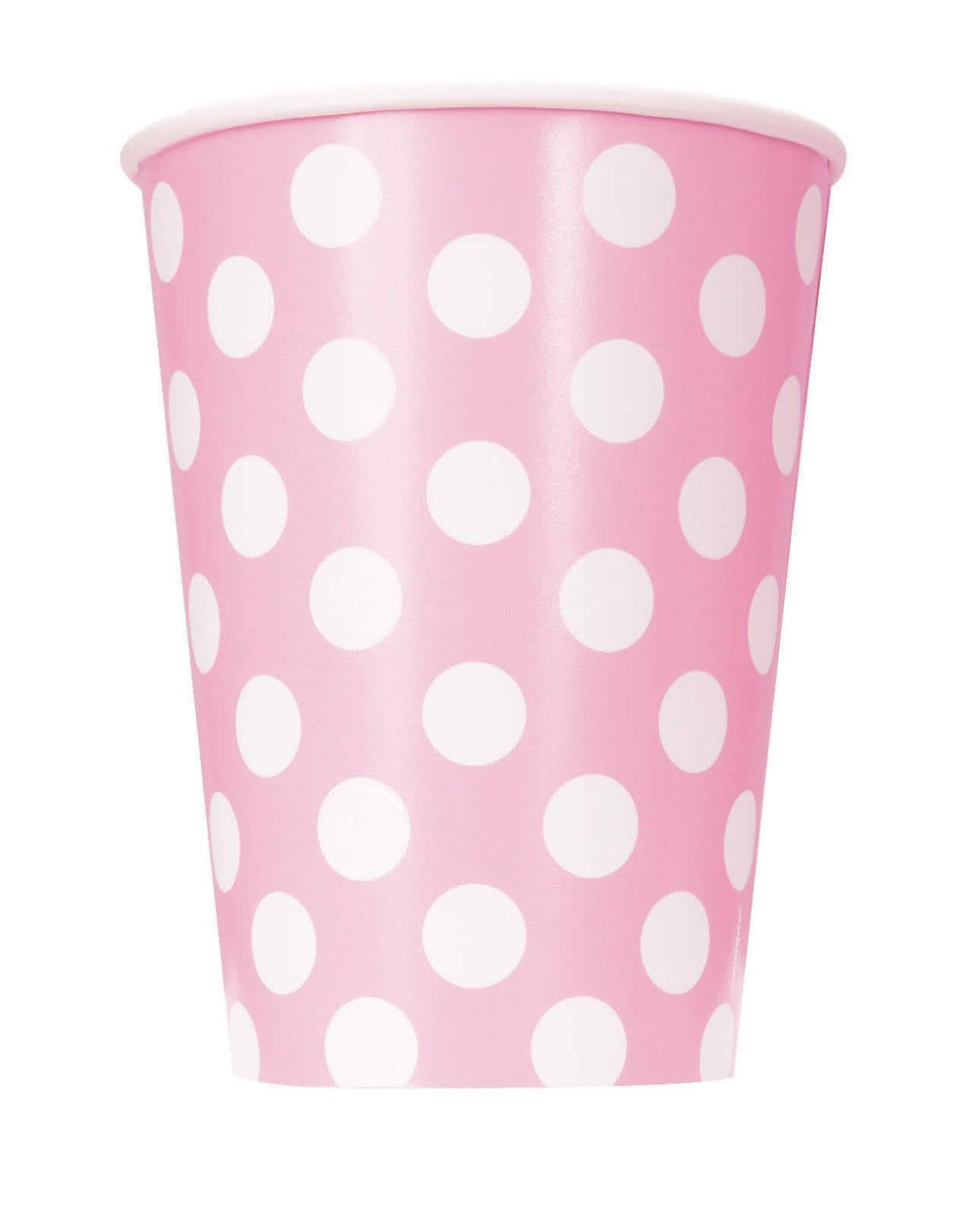 Gobelets en carton à pois pour fête roses et blancs