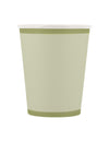 Gobelets bi-color en carton champêtre pour fête vert de gris et vert sauge