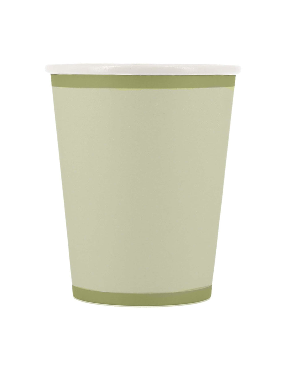 Gobelets bi-color en carton champêtre pour fête vert de gris et vert sauge