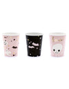 Gobelets en carton Halloween pour fête roses et noirs mignons