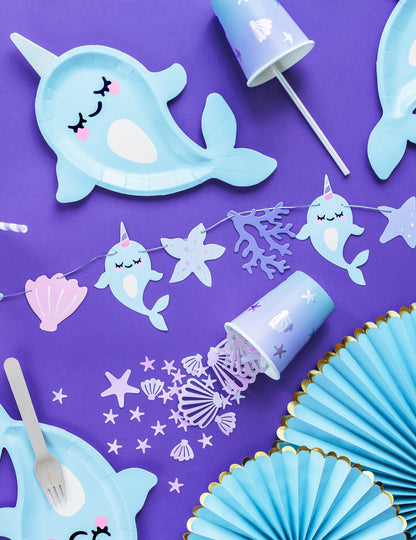 Mise en situation du gobelet en carton licorne des mers