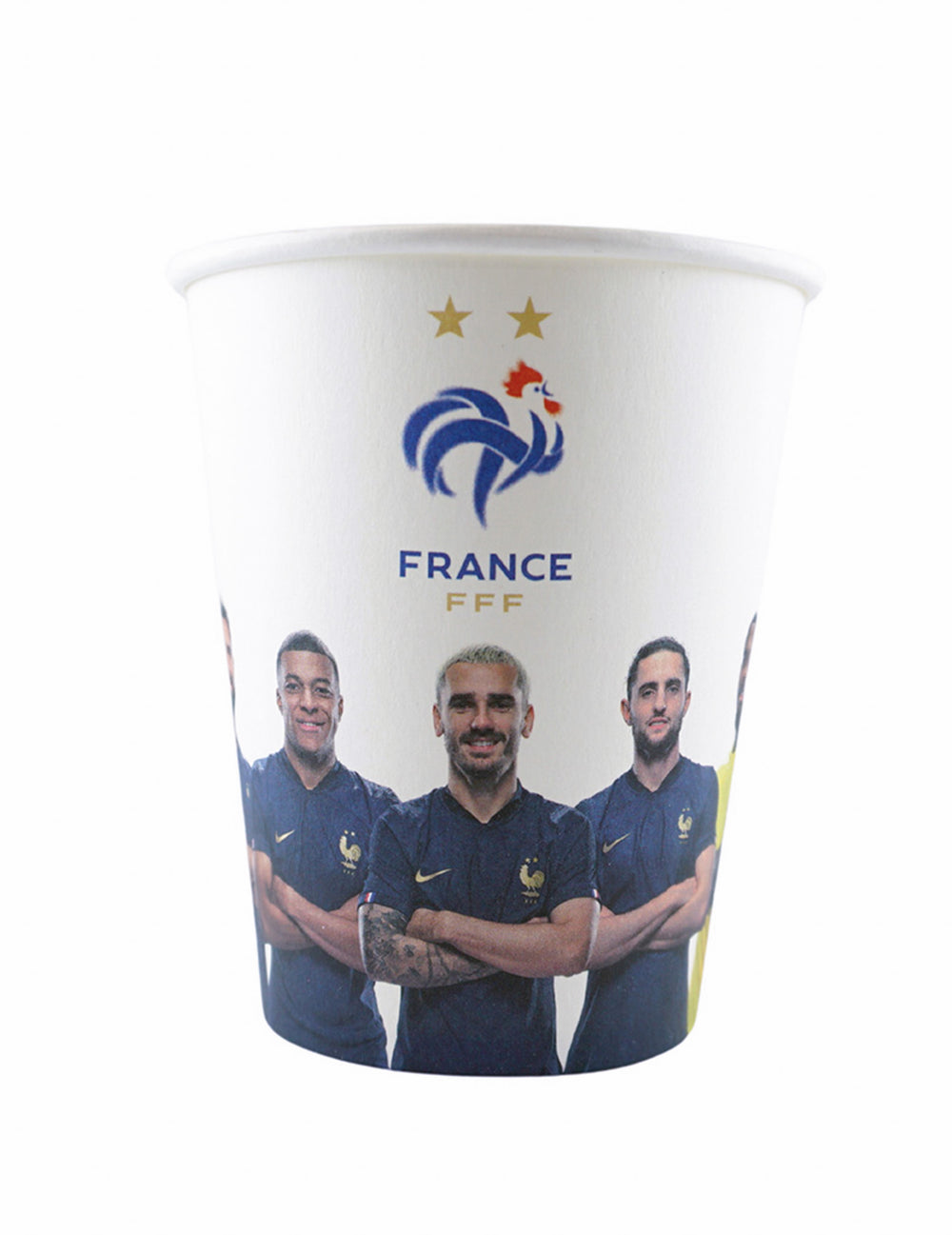 Gobelets FFF pour supporters blanc avec joueurs de l'équipe de France