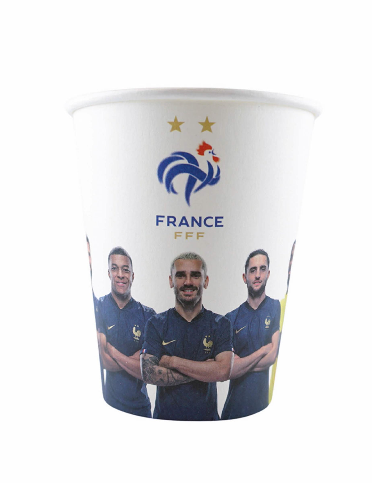 Gobelets FFF pour supporters blanc avec joueurs de l'équipe de France