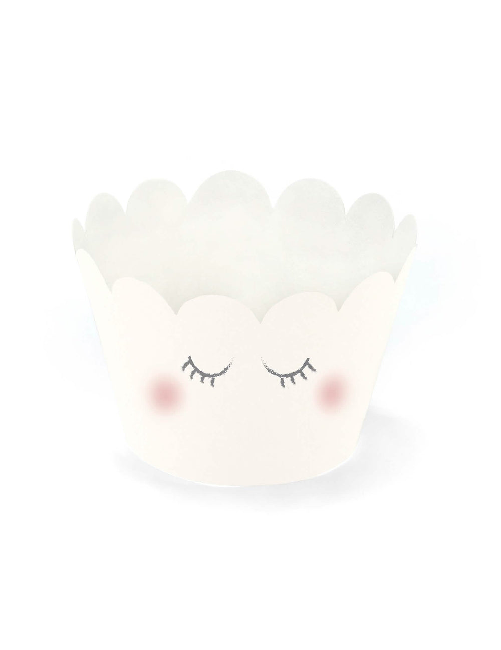 Vue du modèle blanc avec cils et joues roses des habillages à cupcake licorne pastel