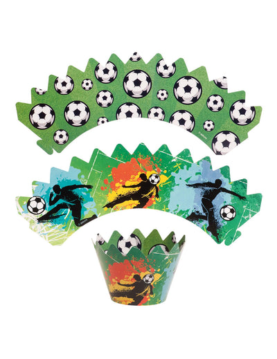 6er-Set Cupcake-Dekoration mit Fußball-Toppern