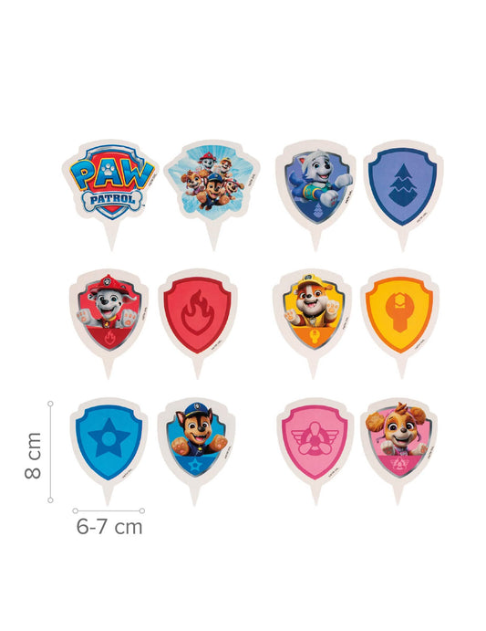 6 PAW Patrol™ Cupcake-Deko-Set mit Toppern