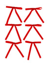 6 feine Samtschleifen in Rot - 13 x 13 cm
