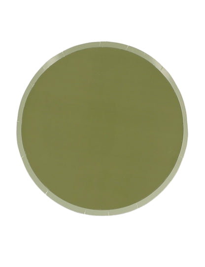Petites assiettes décoration bohème pour fête vert sauge et vert de gris bicolores