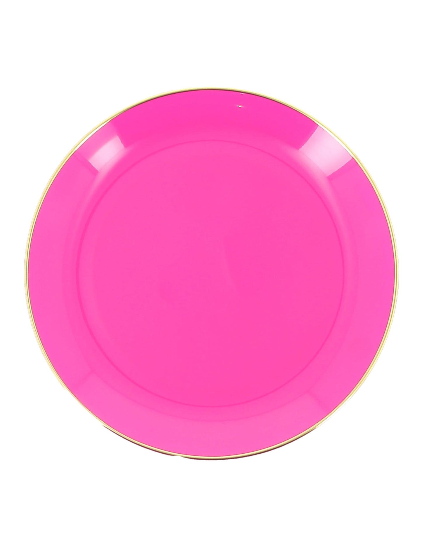 6 kleine wiederverwendbare Teller aus rosa und goldfarbenem Kunststoff, 19 cm