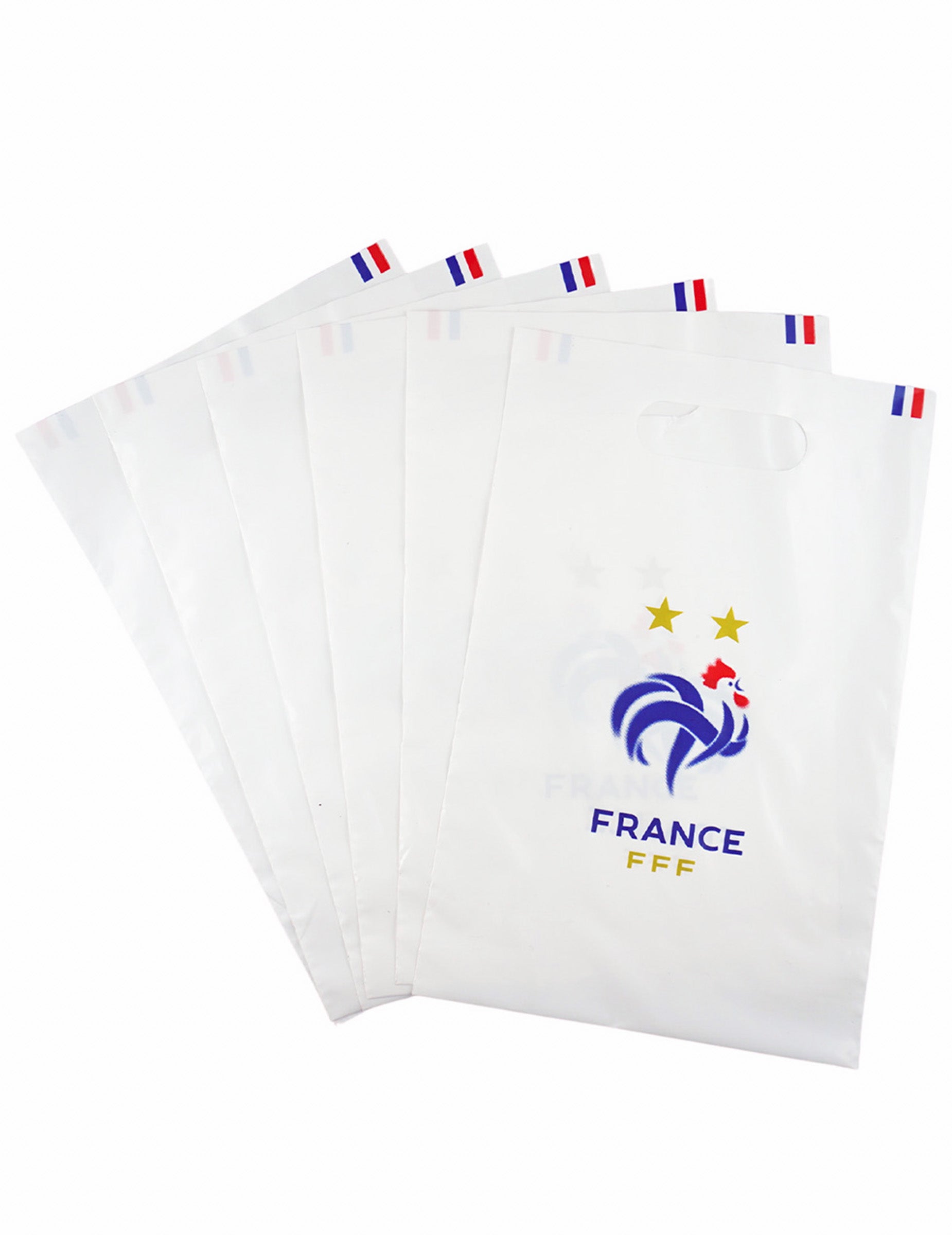 Sacs cadeaux FFF pour enfant blanc avec logo coq et deux étoiles