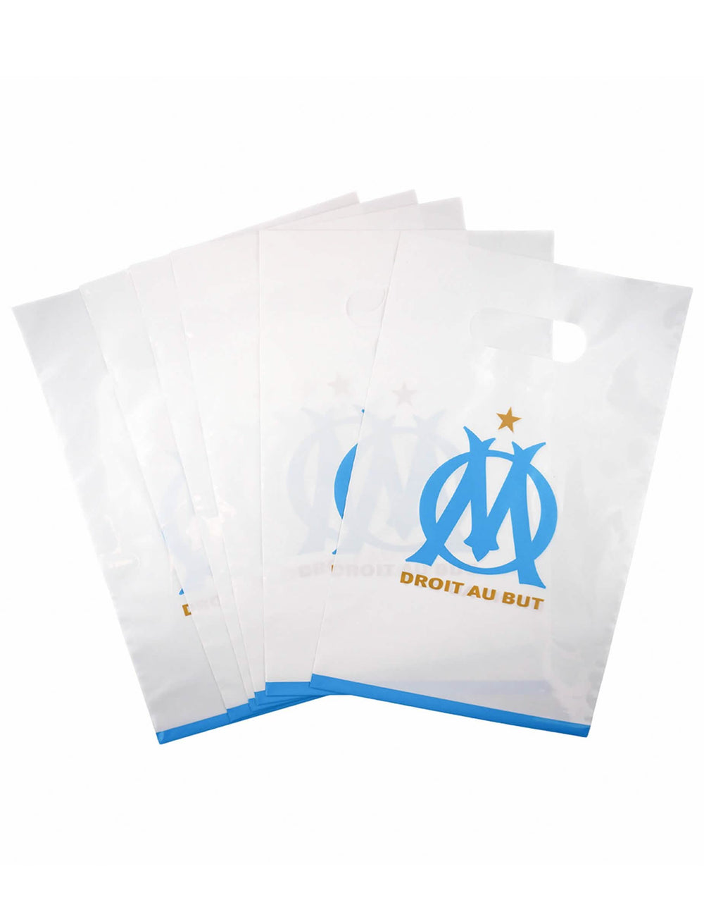 Lot de 6 sacs cadeaux OM pour enfant blancs et bleus