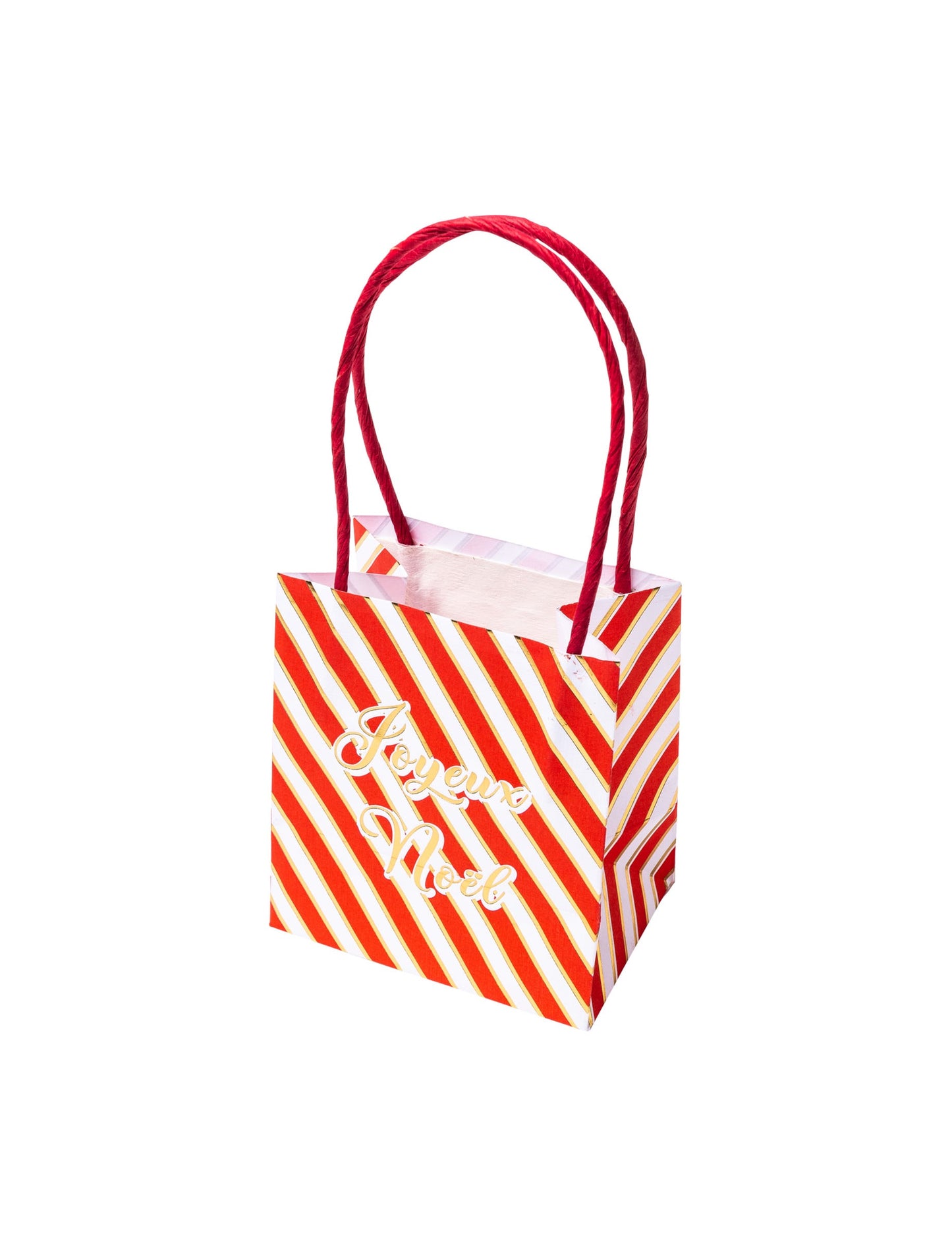 Sacs en carton Joyeux Noël pour chocolats rouge, blanc et doré