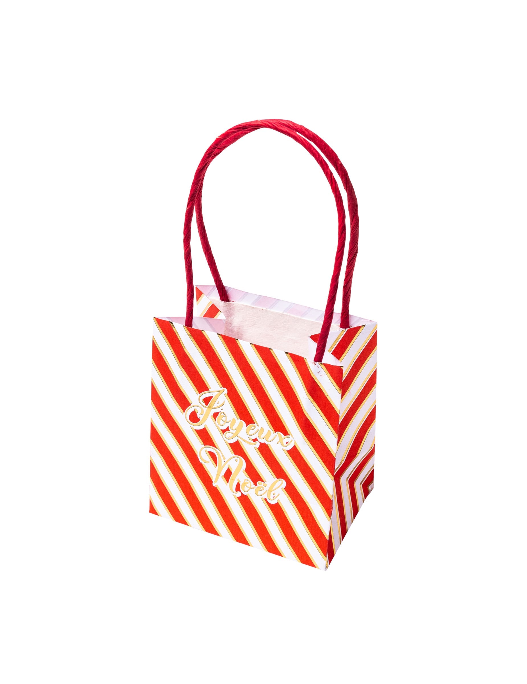 Sacs en carton Joyeux Noël pour chocolats rouge, blanc et doré