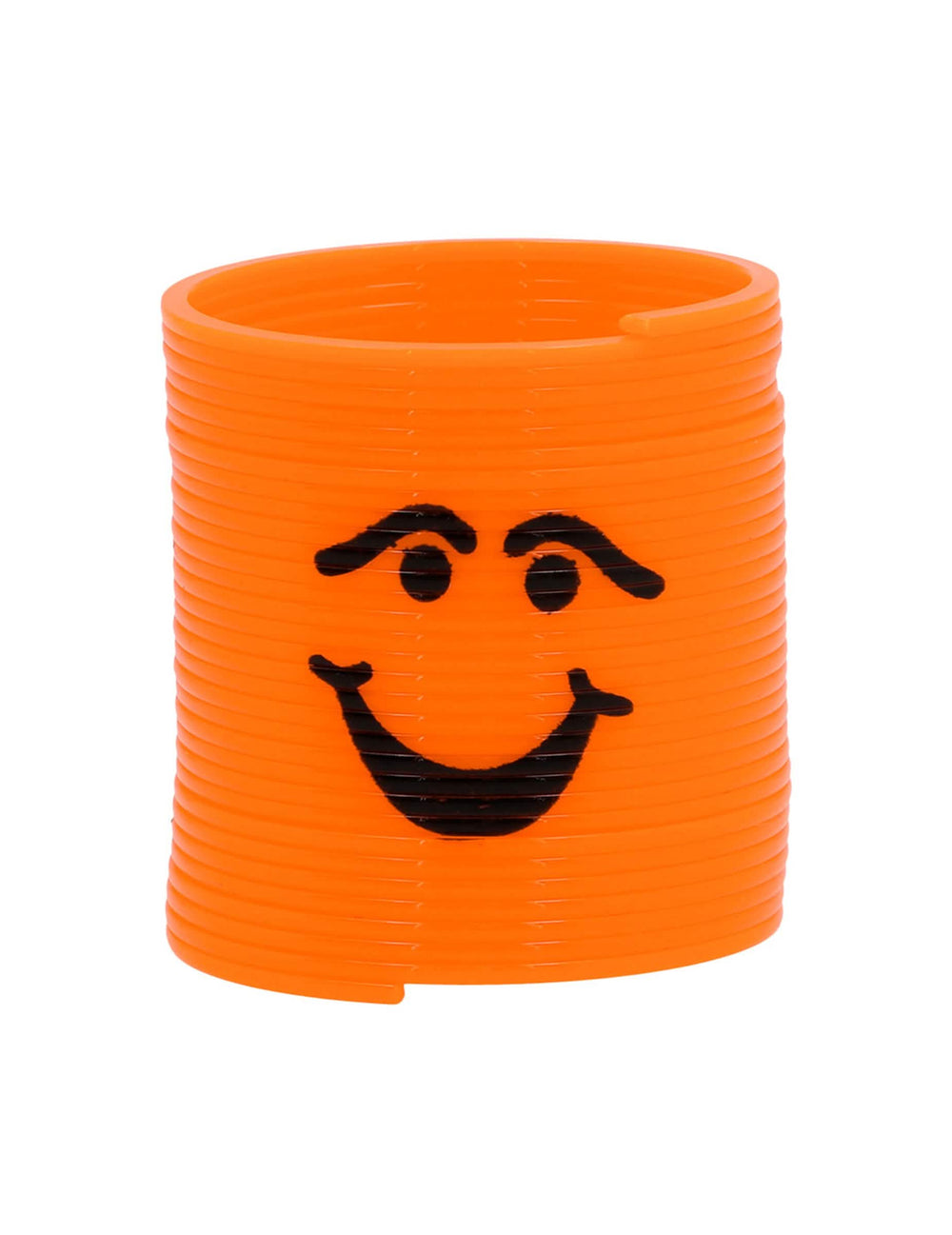 Zoom auf die orangefarbene Feder mit breitem Lächeln der Slinkies Smileys