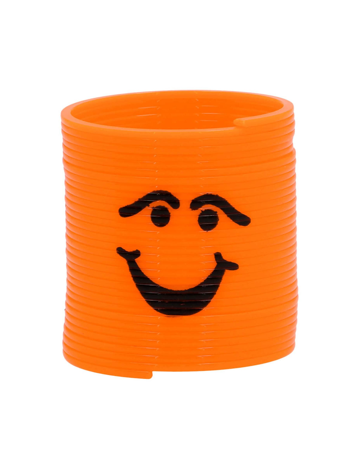 Zoom auf die orangefarbene Feder mit breitem Lächeln der Slinkies Smileys