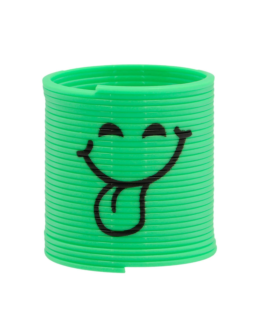 Ansicht des grünen Modells des Smiley-Slinky für Kinder