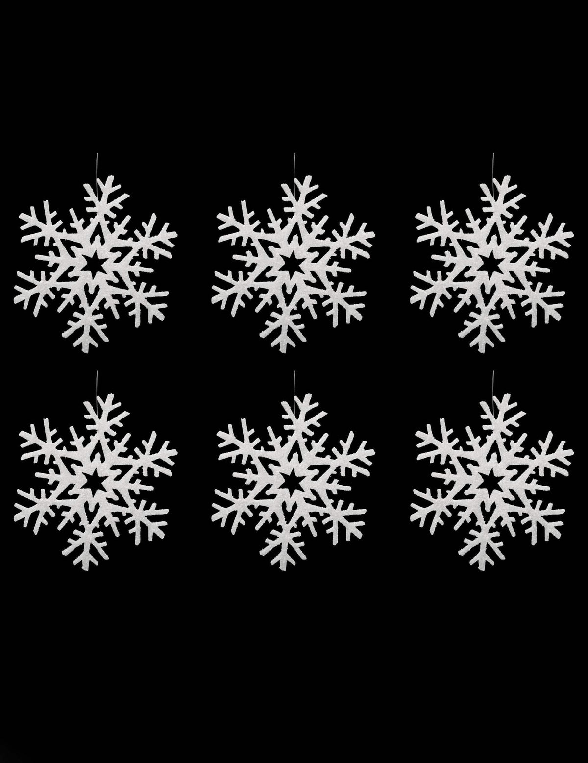 Suspensions flocons pour décoration de Noël blancs à paillettes