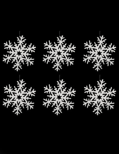 Suspensions flocons pour décoration de Noël blancs à paillettes