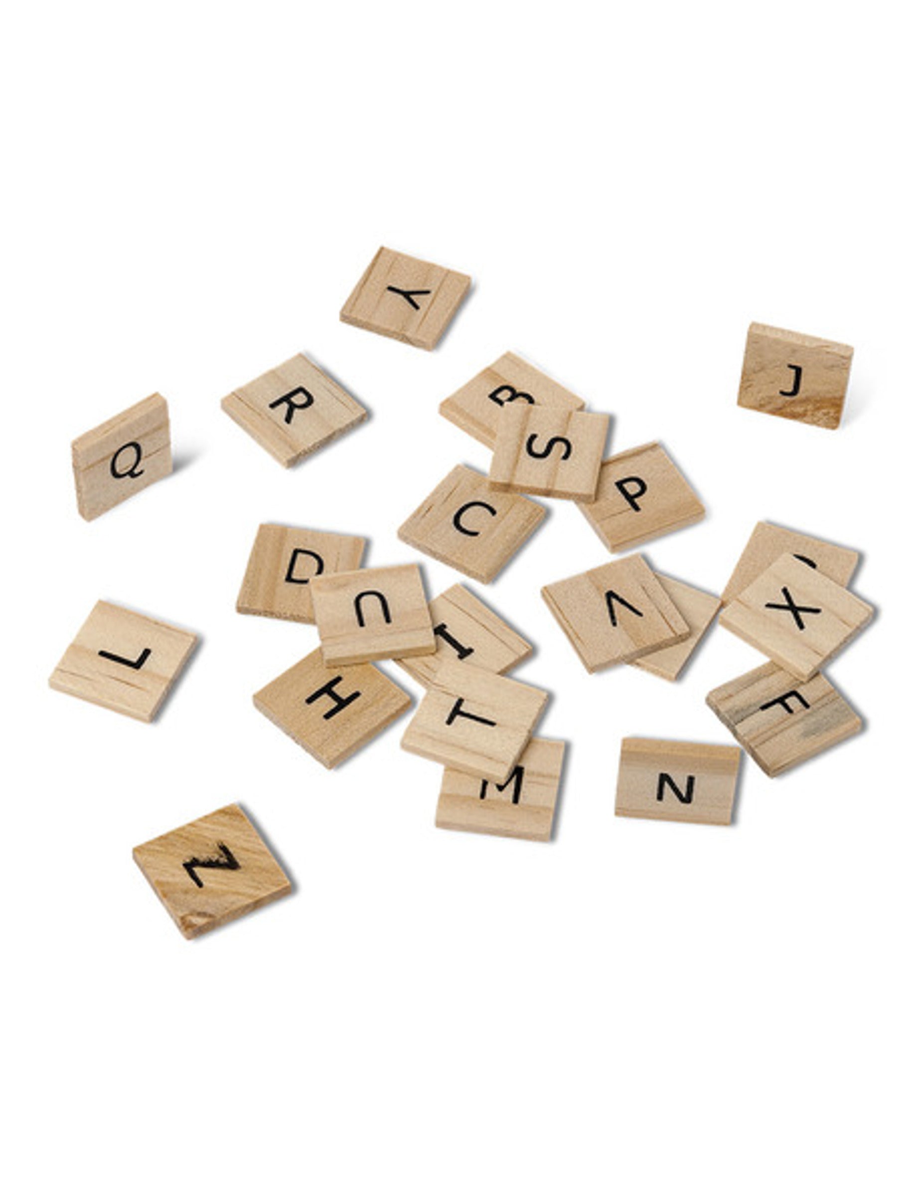 60 lettres alphabet façon scrabble pour décoration de table en bois