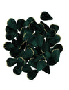 60 Deko-Blütenblätter Samt Dunkelgrün & Gold 3 x 5 cm