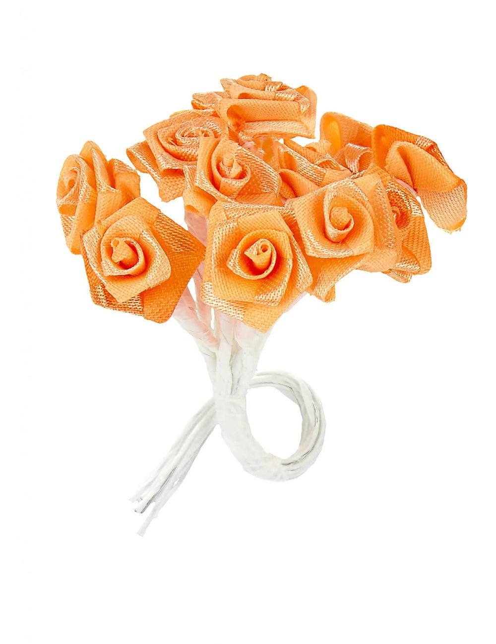 Übersicht des Straußes aus Mini-Satinrosen an Stielen zur Dekoration