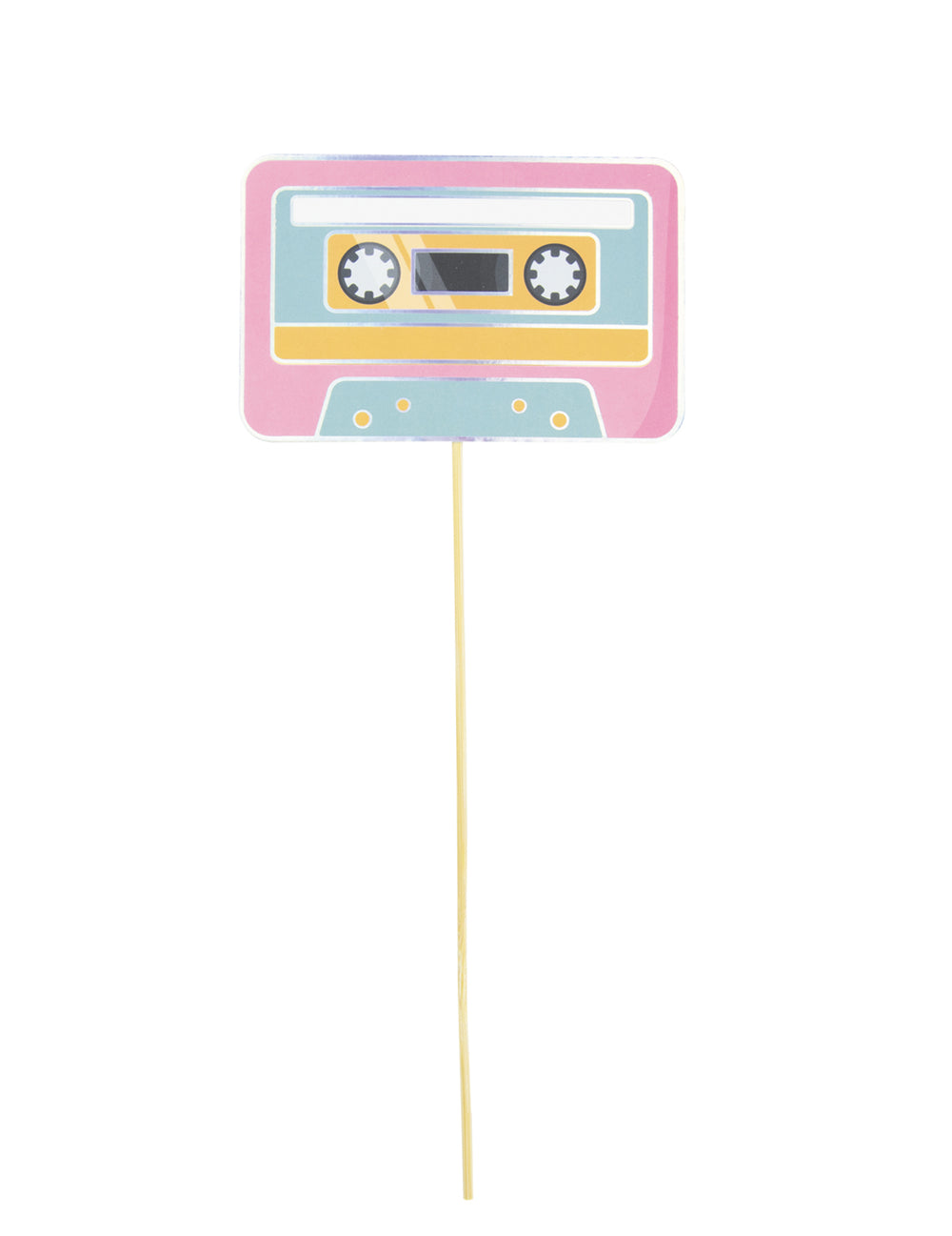 Accessoire photobooth années 90 pour adulte cassette rose et bleue
