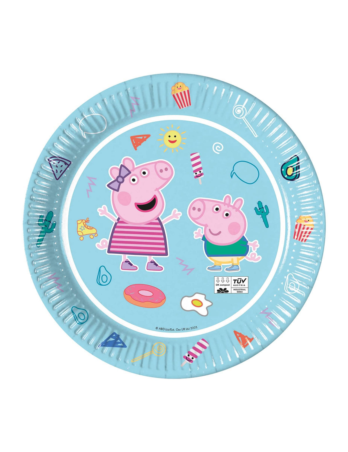 Assiettes en carton Peppa Pig pour enfant bleues