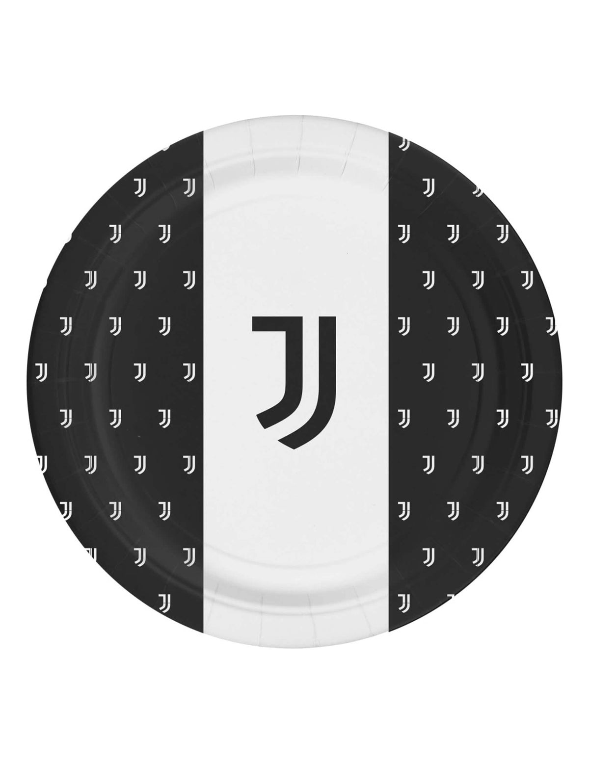 Teller aus Karton Juventus für Geburtstag Black and White