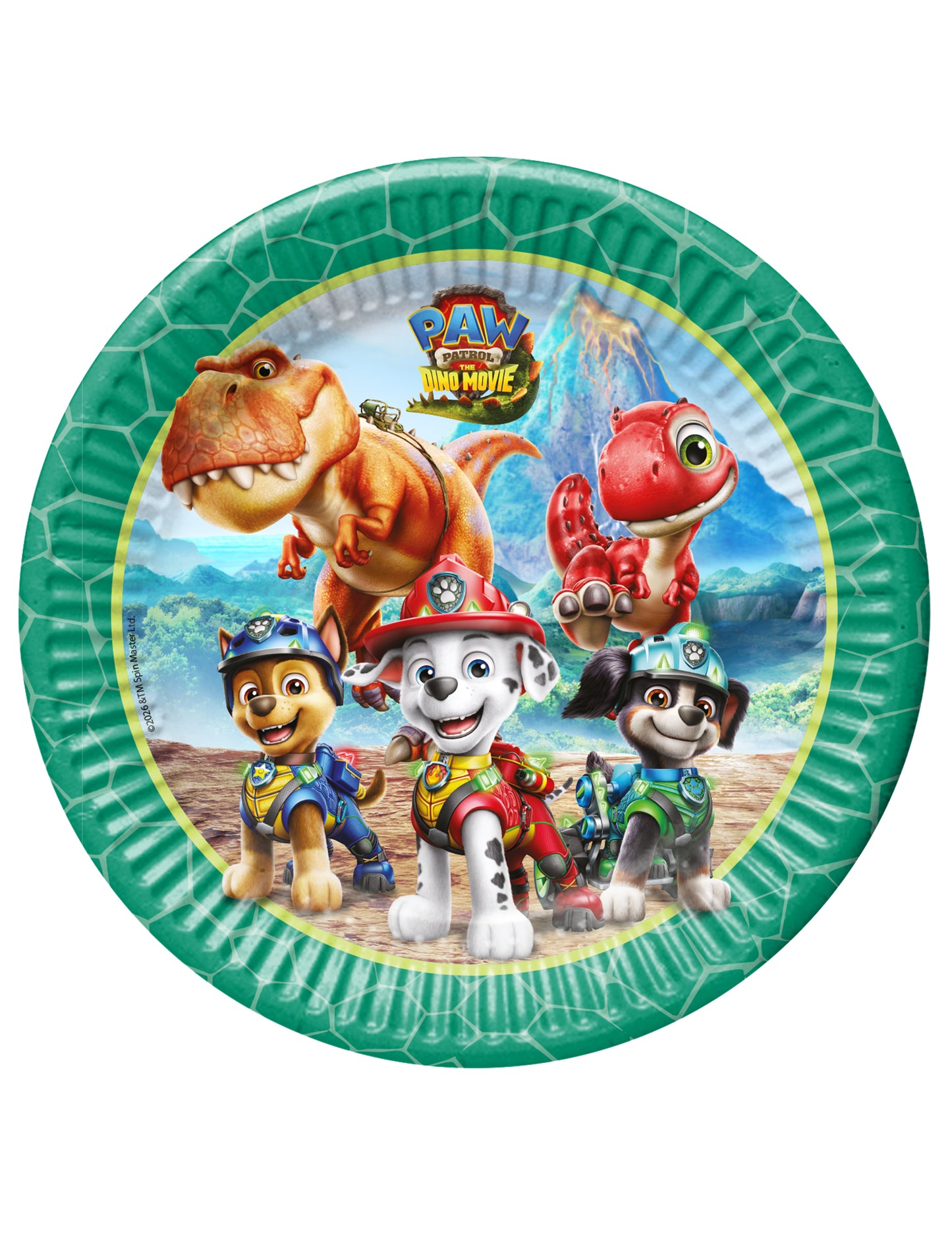 8 Pappteller Paw Patrol™ Dino Movie - 23 cm