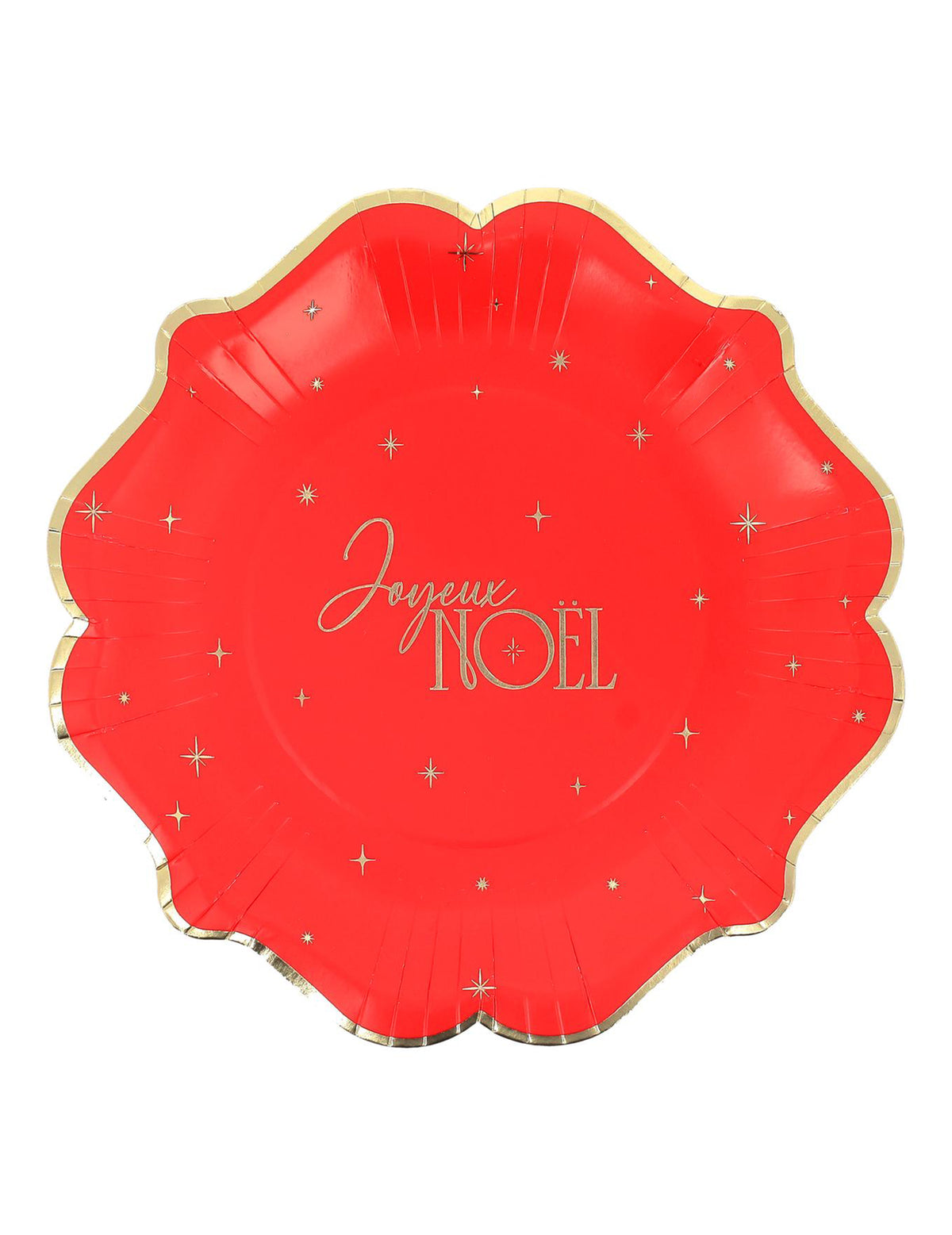 8 Pappteller Frohe Weihnachten rot & gold 23 cm