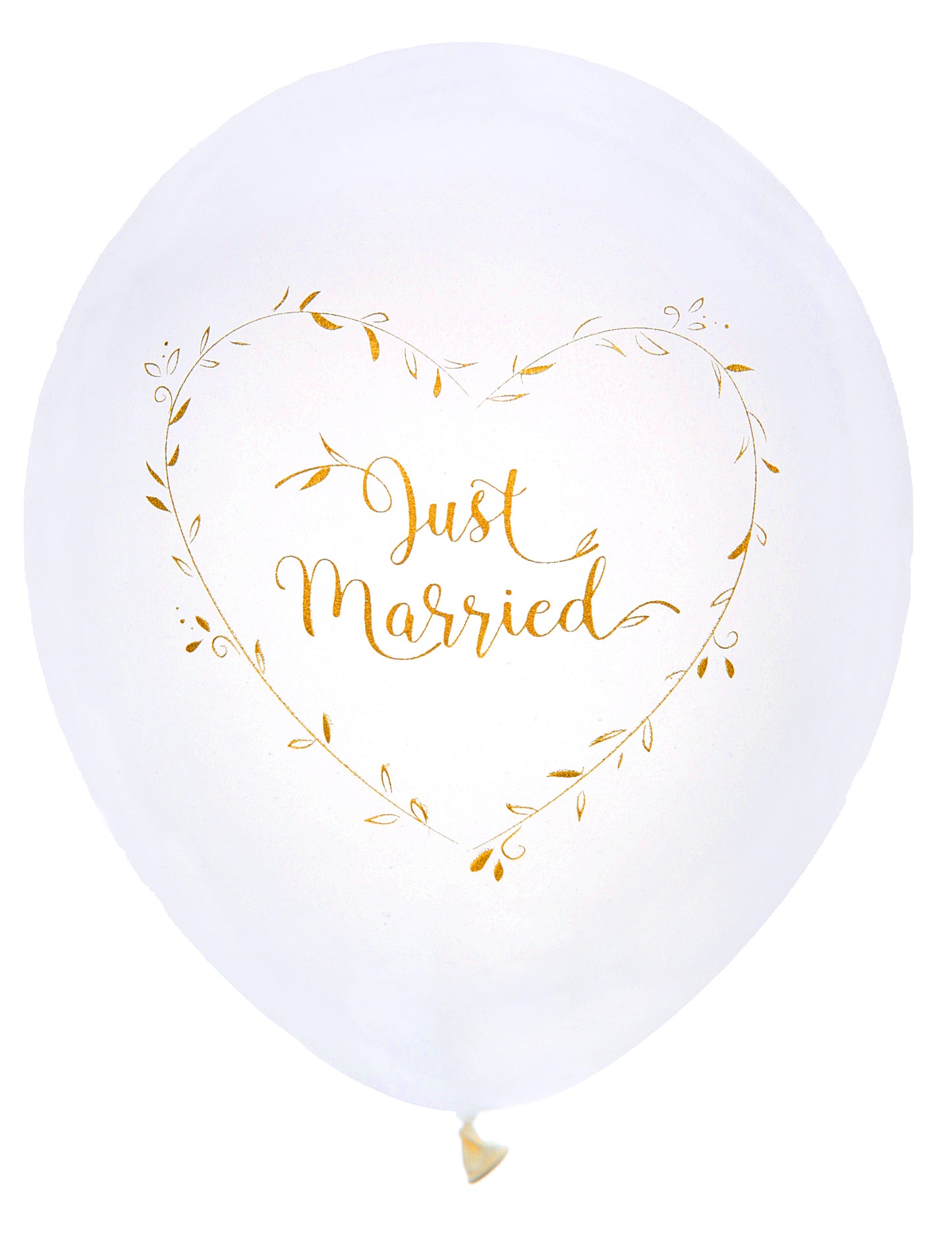 Mise en situation des ballons en latex Just Married pour mariage
