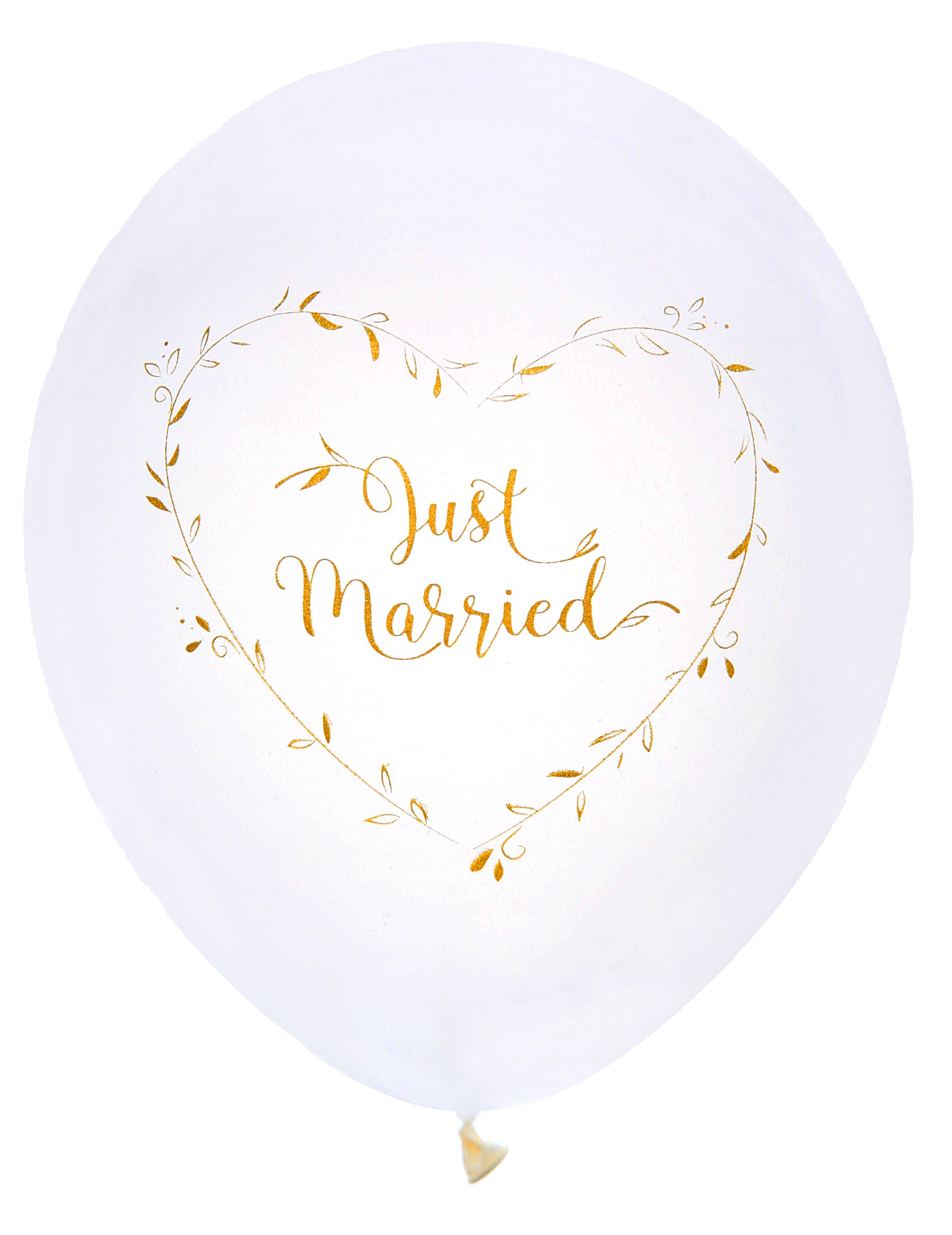 Mise en situation des ballons en latex Just Married pour mariage
