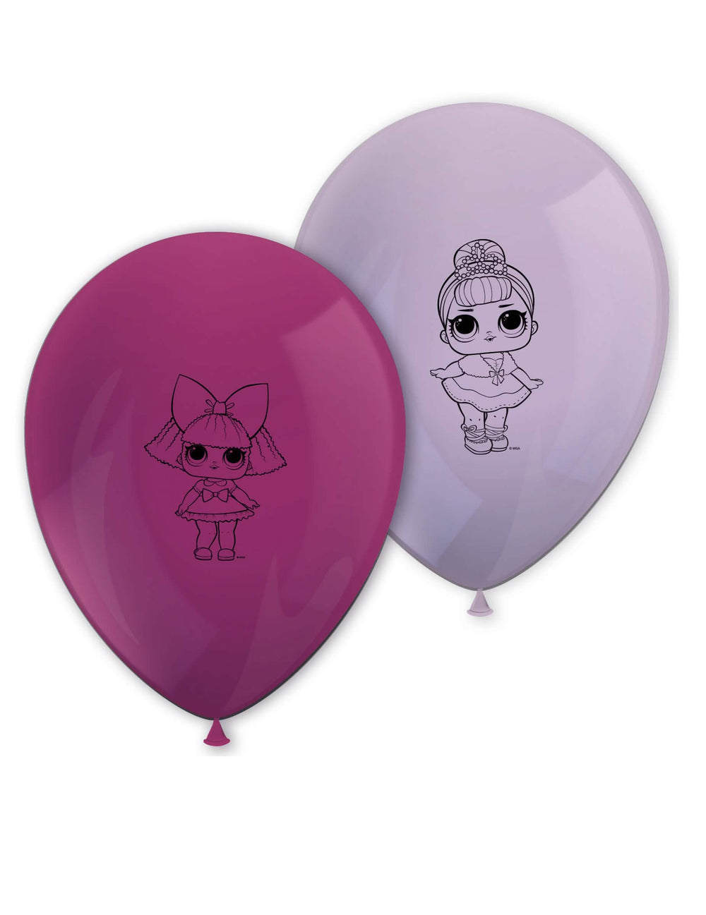 Luftballons aus Latex LOL Surprise für Kinder rosa und mauve