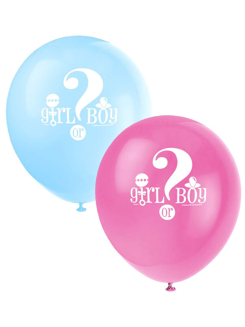 Luftballons imprimés girl or boy pour baby shower Rosa, Pink et Blau