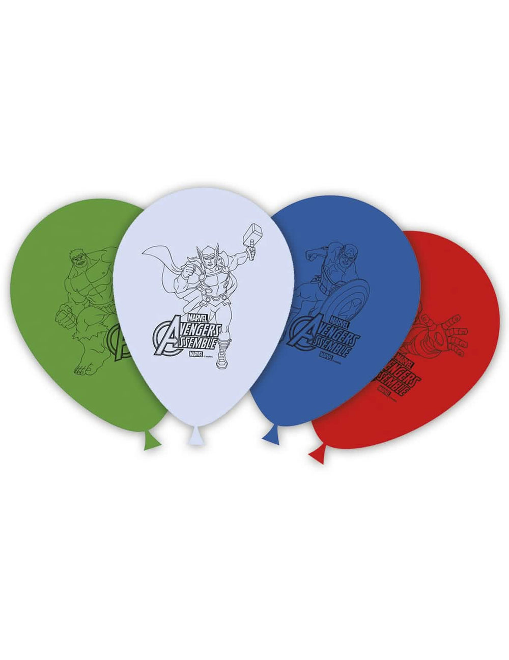 Luftballons aus Latex The Avengers für Kinder, mehrfarbig, mit Hulk Thor Captain America und Iron Man
