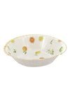 Bol en carton fizz agrume pour fête crème orange jaune et or décor fruité